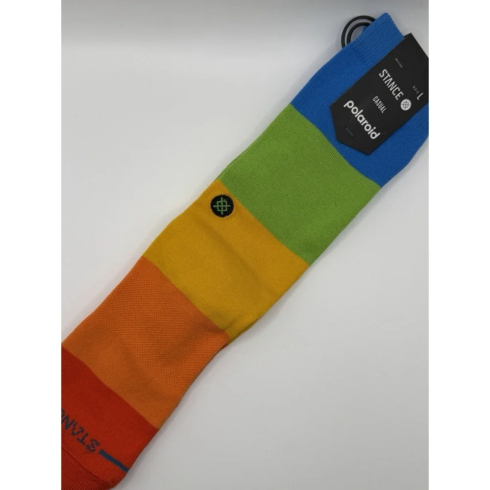 Stance Snapshot Crew Polaroid Socks Multicolor Mens Large A555D25SNA NWT